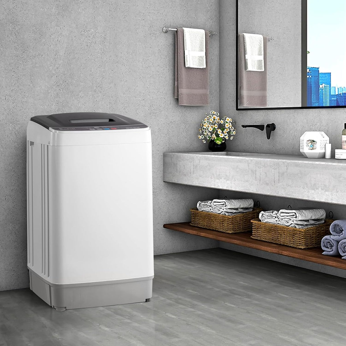 Winado 17.6LBS Full Automatic Portable Washing Machine with Drain Pump Jansha Store