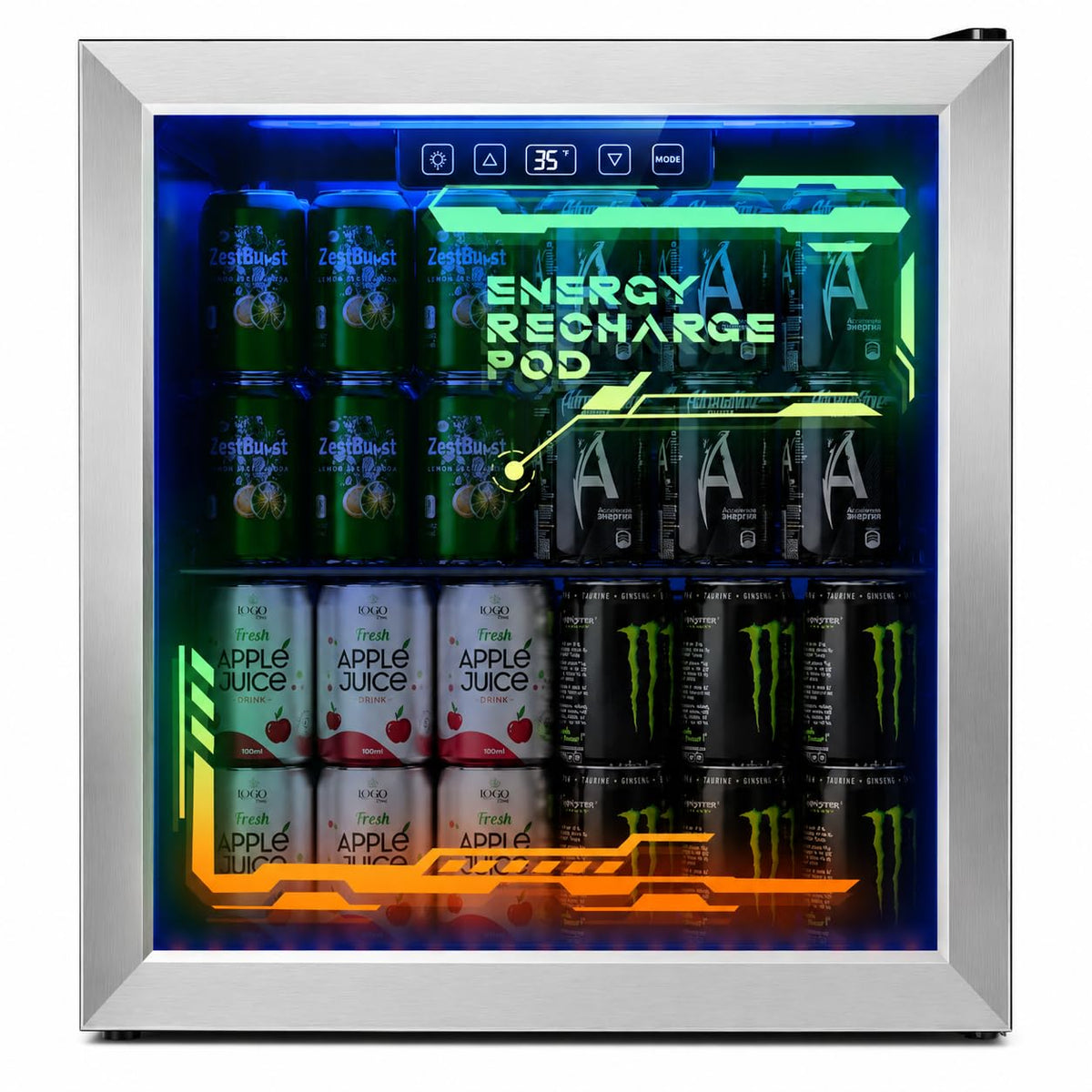 3.2 Cuft Beverage Fridge, 130 Can Mini Fridge With Glass Door, Black Jansha Store