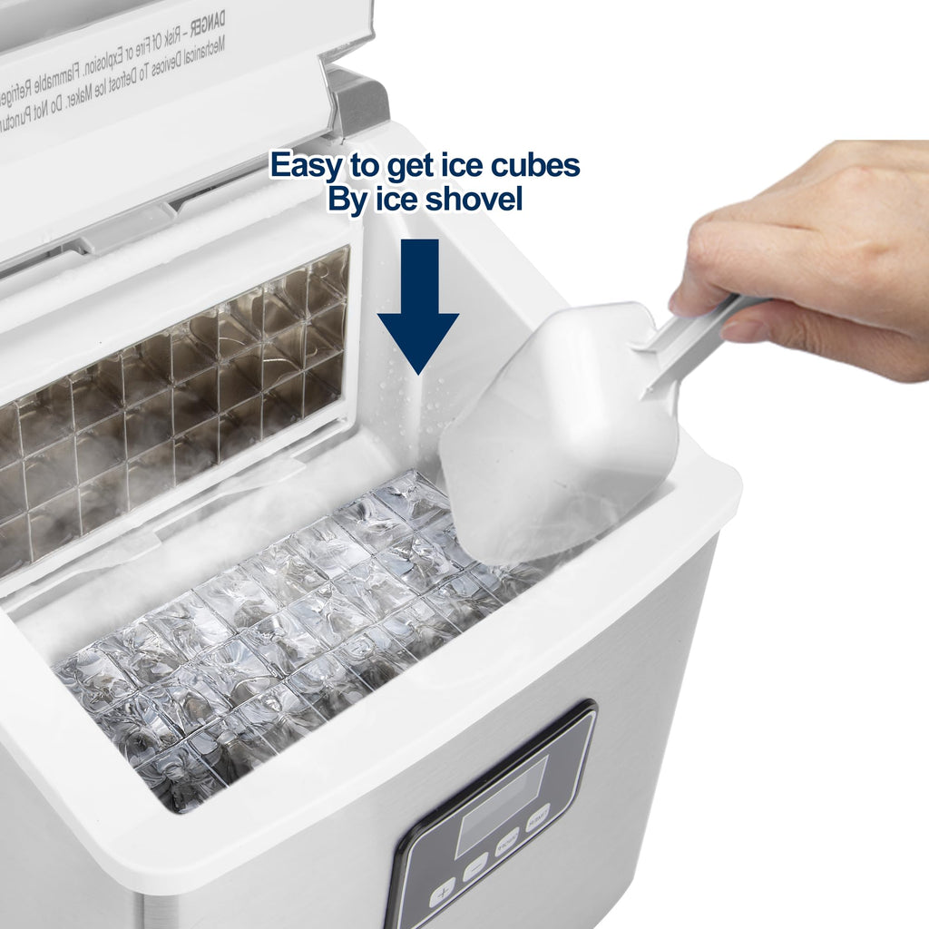 EUHOMY Nugget Ice Maker Countertop, Ready in 7 Mins, 35Lbs/24H Pebble Ice Maker Machine, Self-Cleaning Countertop Sonic Ice Makers with Ice Scoop&Basket, Pellet Ice Maker for Home, Stainless Steel Jansha Store