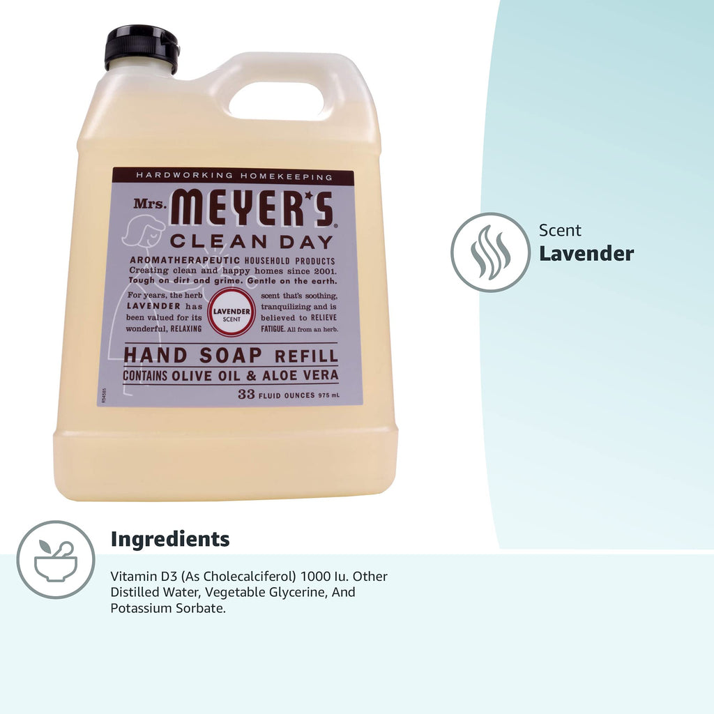 MRS. MEYER'S CLEAN DAY Hand Soap Refill, Lemon Verbena Scent, 33 Fl Oz Bottle Jansha Store