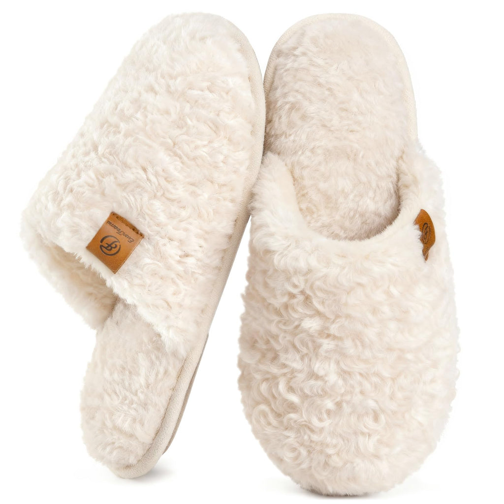 EverFoams Women's Fuzzy Slippers Warm Cozy Memory Foam Indoor House Shoes Jansha Store