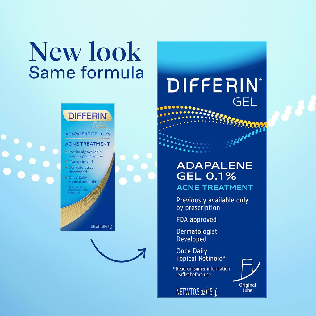 Differin Acne Retinoid Treatment Gel, 0.1% Adapalene, 15g Tube Jansha Store