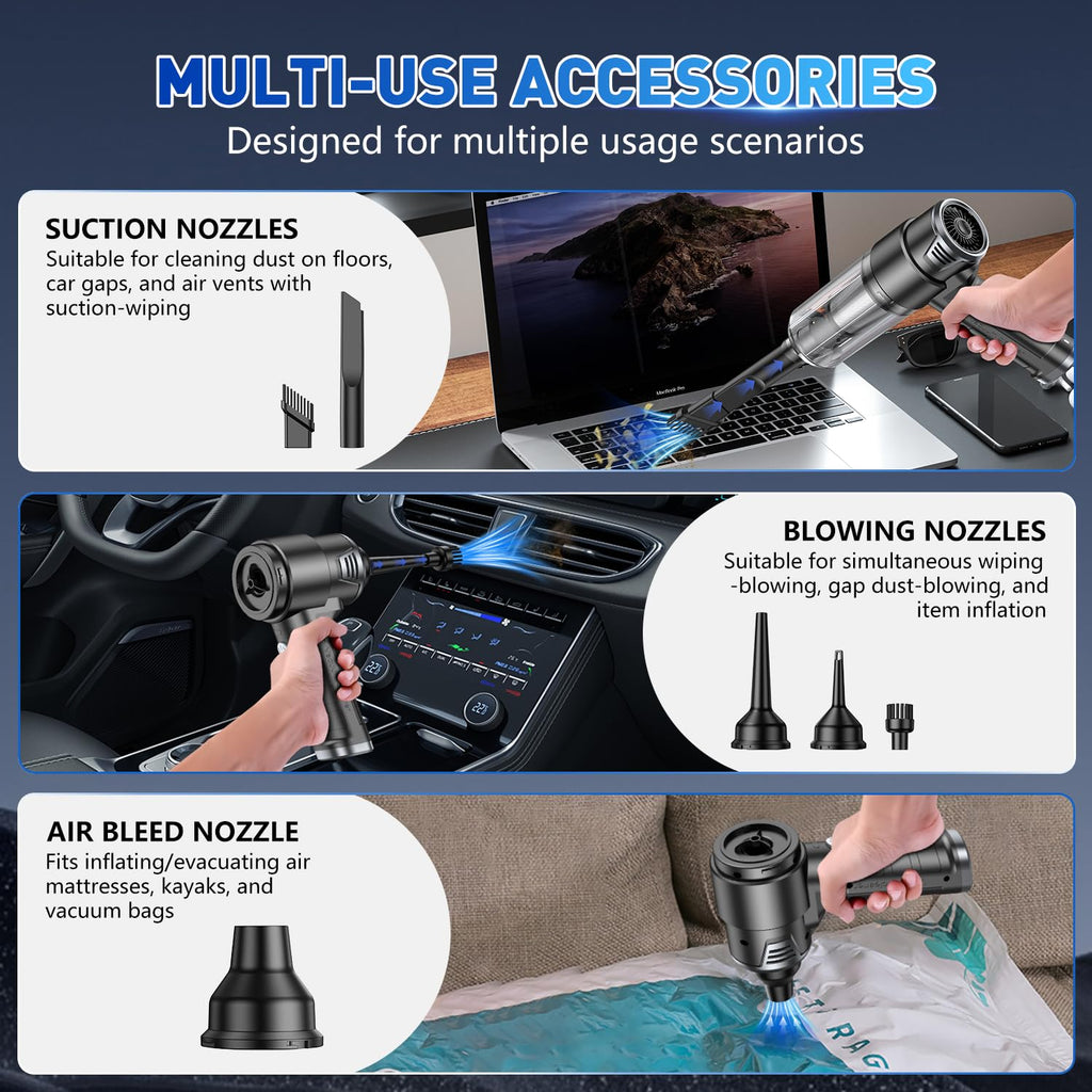 KMM Handheld Car Vacuum Cleaner, Hand Held Vacuum & Air Duster Jansha Store