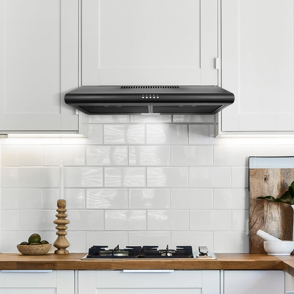 COSMO COS-5MU30 30 in. Delta Collection Ducted Under Cabinet Range Hood, Button Controls, Reusable Filters, LED Lights, Stainless Steel Jansha Store