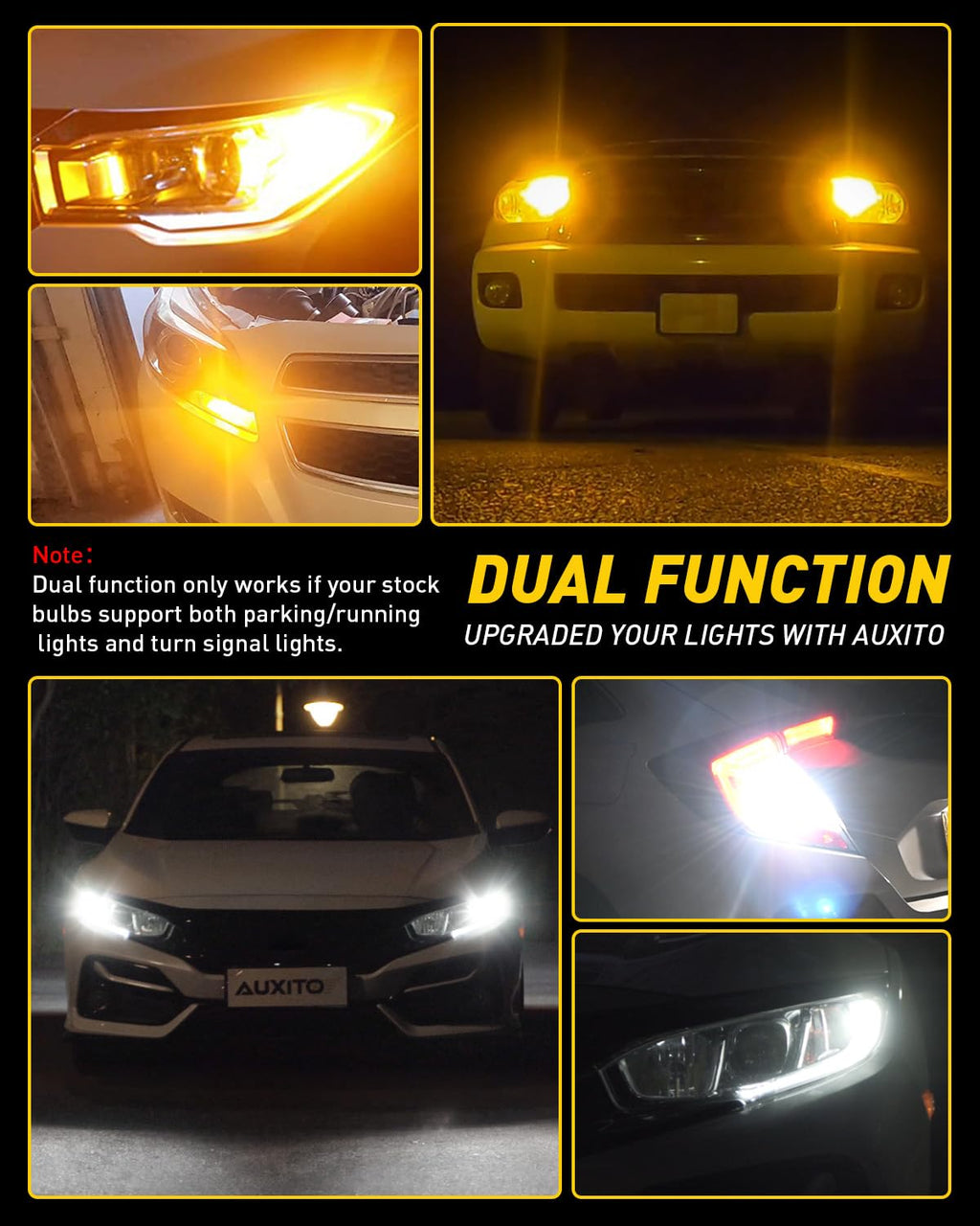 AUXITO 912 921 LED Bulb for Backup Light Reverse Lights High Power 2835 15-SMD Chipsets Error Free T15 906 922 W16W Bulbs, 6000K White, Automotive Light Bulbs (Upgraded, Pack of 2) Jansha Store
