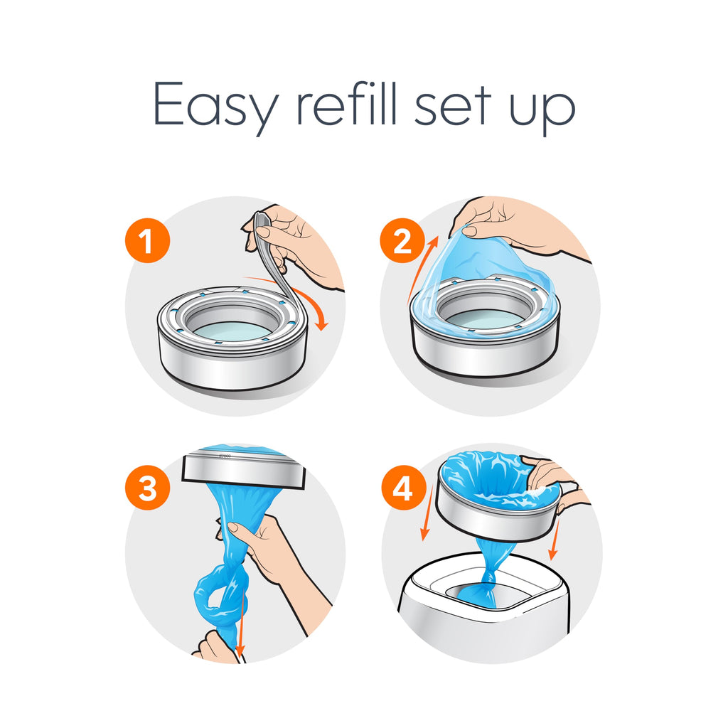 Diaper Genie Essentials Round Refill 4-Pack | Holds Up to 1280 Newborn Diapers | Features Unscented Continuous Film | Compatible with Diaper Genie Complete and Expressions Pails Jansha Store
