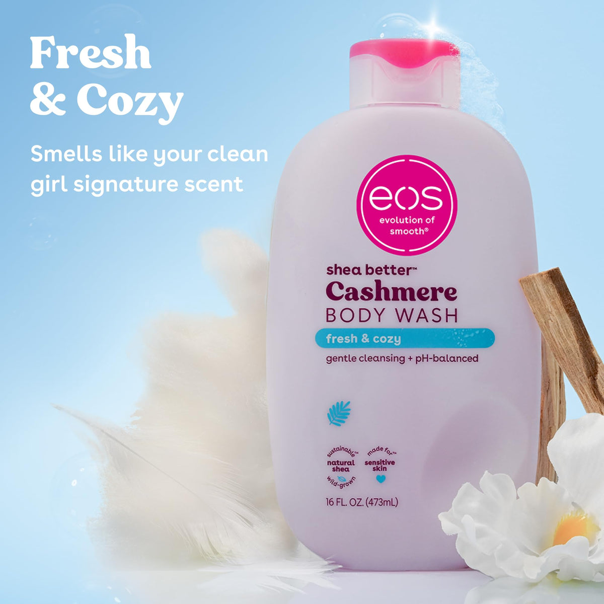 eos Cashmere Body Wash- Vanilla Cashmere, Creamy Gel with Shea Butter, 16 fl oz Jansha Store