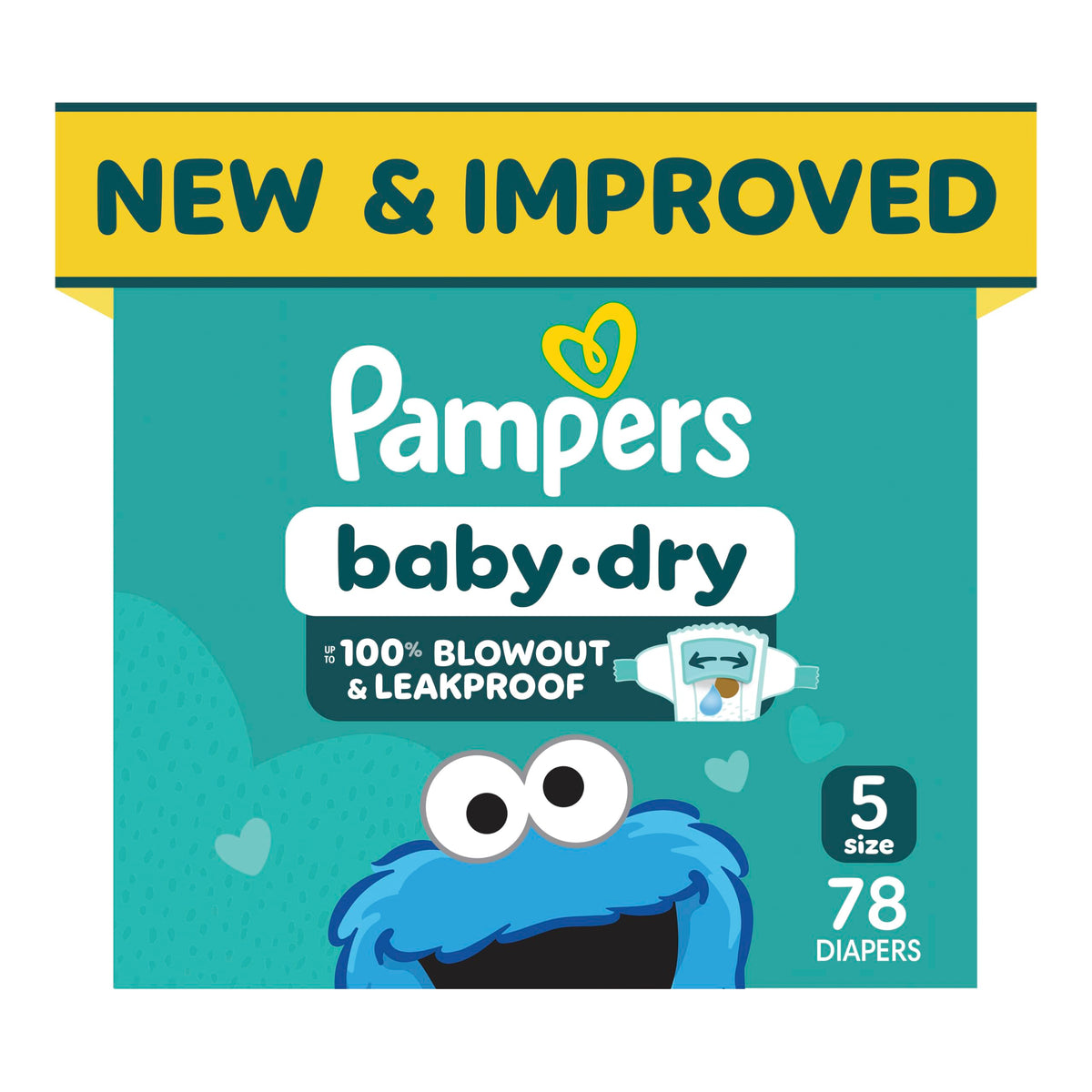 Pampers Baby Dry Ultra Cushiony Diapers, Size 3 (13-26 lbs), 104 Count, Up to 100% Leakproof (Packaging May Vary) Jansha Store
