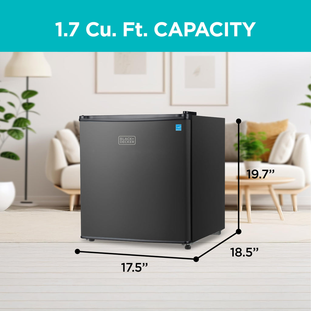 BLACK+DECKER 2.5 Cu. Ft. Compact Refrigerator, Energy Star, BCRK25B, Black Jansha Store