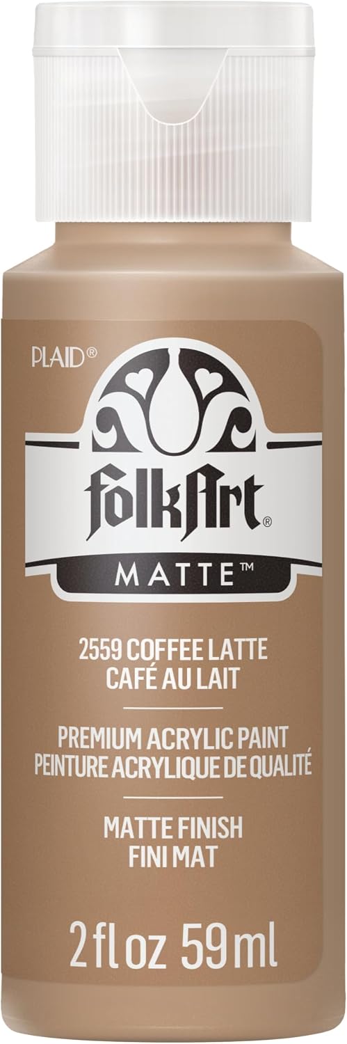 FolkArt Acrylic Paint in Assorted Colors (2 oz), 2559, Coffee Latte Jansha Store