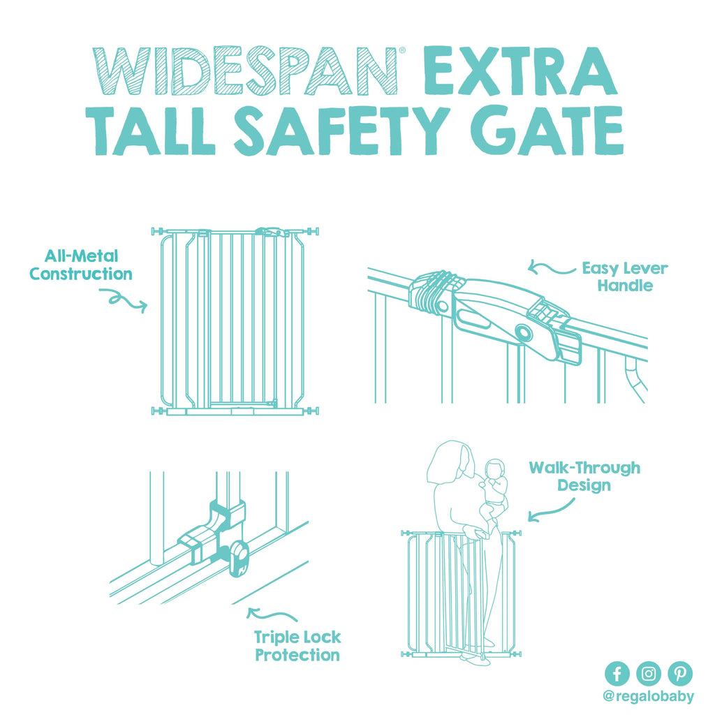 Regalo Safety 29"-38.5" Easy Step Baby Gate, Bottom of Stairs & Doorways Jansha Store