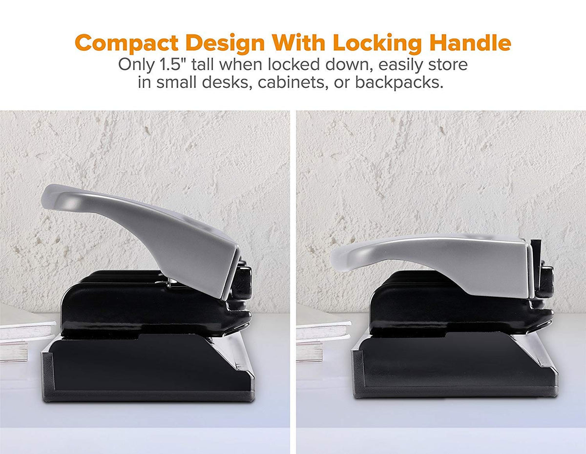 Bostitch Office 3 Hole Punch, Metal, 12 Sheet Capacity, Rubber Base, Silver Jansha Store