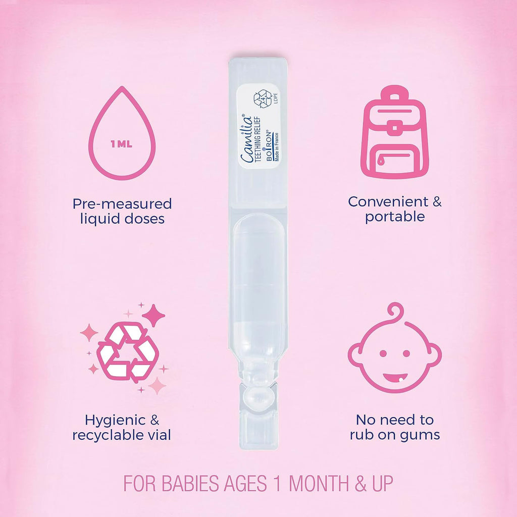 Boiron Camilia Teething Drops for Daytime and Nighttime Relief of Painful or Swollen Gums and Irritability in Babies - 30 Count Jansha Store