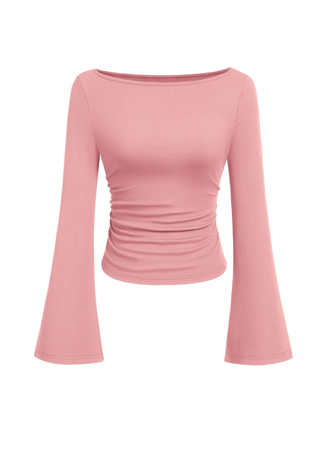 PRETTYGARDEN Womens Bell Long Sleeve Ribbed Knit Tops Jansha Store