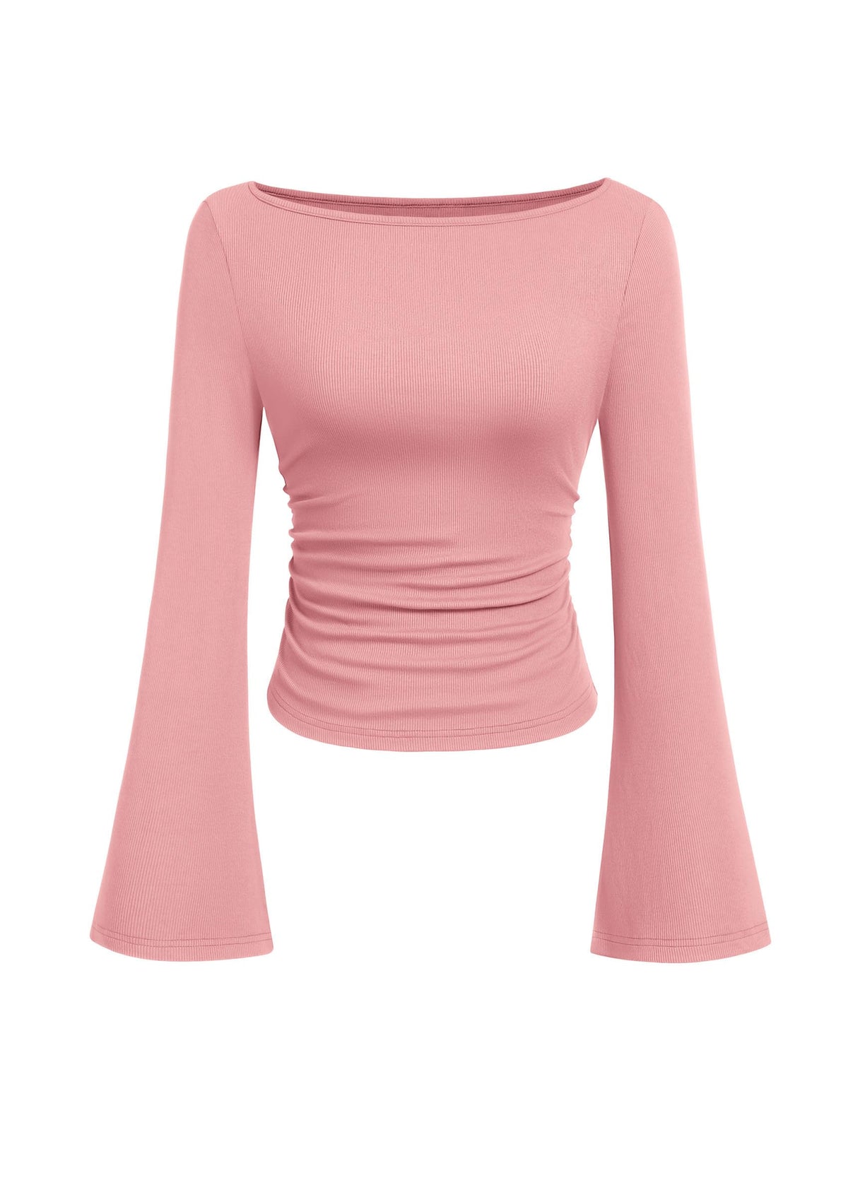 PRETTYGARDEN Womens Bell Long Sleeve Ribbed Knit Tops Jansha Store