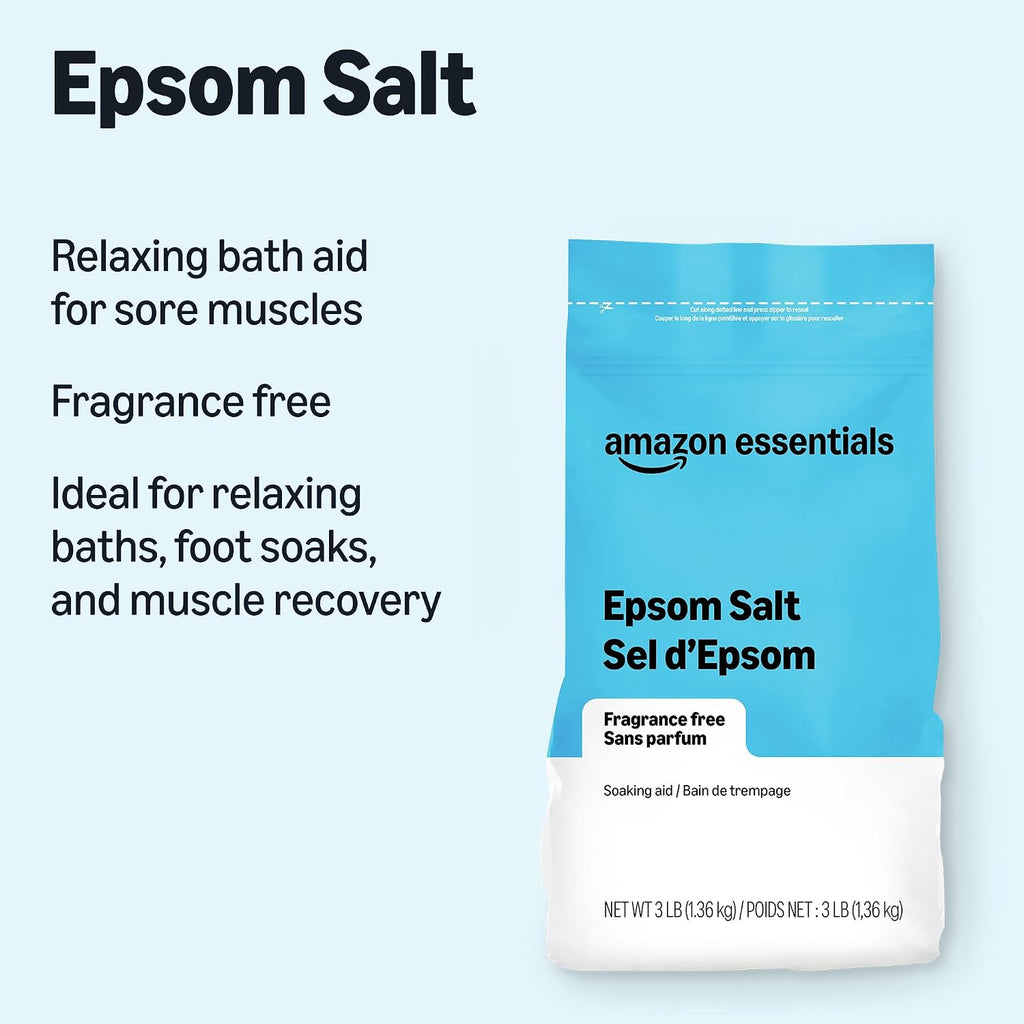Amazon Essentials Epsom Salt Soak, Magnesium Sulfate USP, 3 Pound, 1-Pack (Previously Amazon Basics) Jansha Store