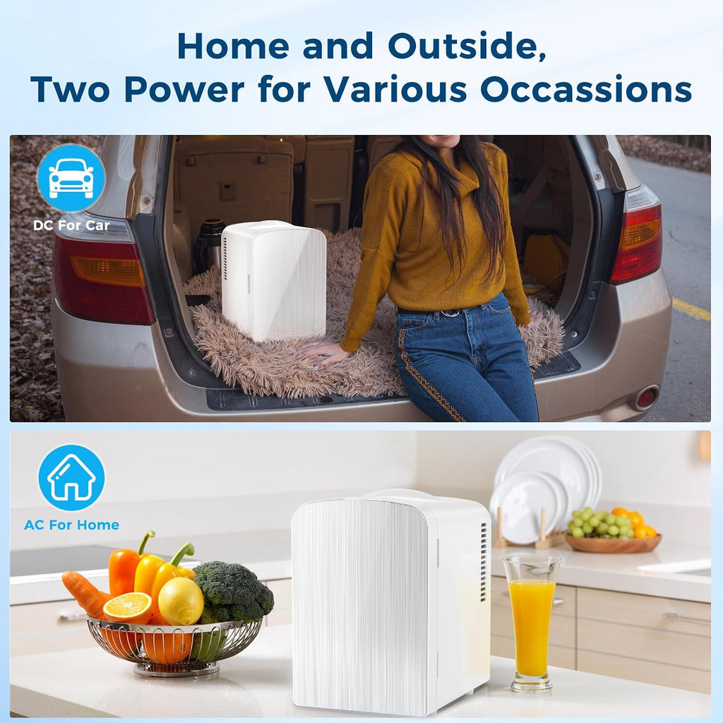 Antarctic Star Compact Refrigerator,Small Cooler for Cosmetics, Beverage and Food,Portable Mini Fridge,Skin Care 4L Capacity/6 Cans, for Bedroom, Car, Office & Dorm,White Jansha Store