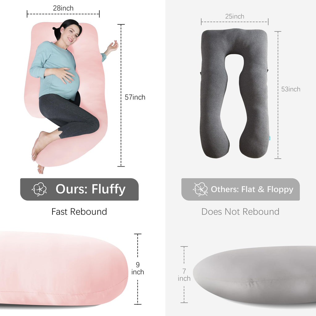 MOON PARK Pregnancy Pillows for Sleeping - U Shaped Full Body Maternity Pillow with Removable Cover - Support for Back, Legs, Belly, HIPS - 65 Inch - Purple Jansha Store
