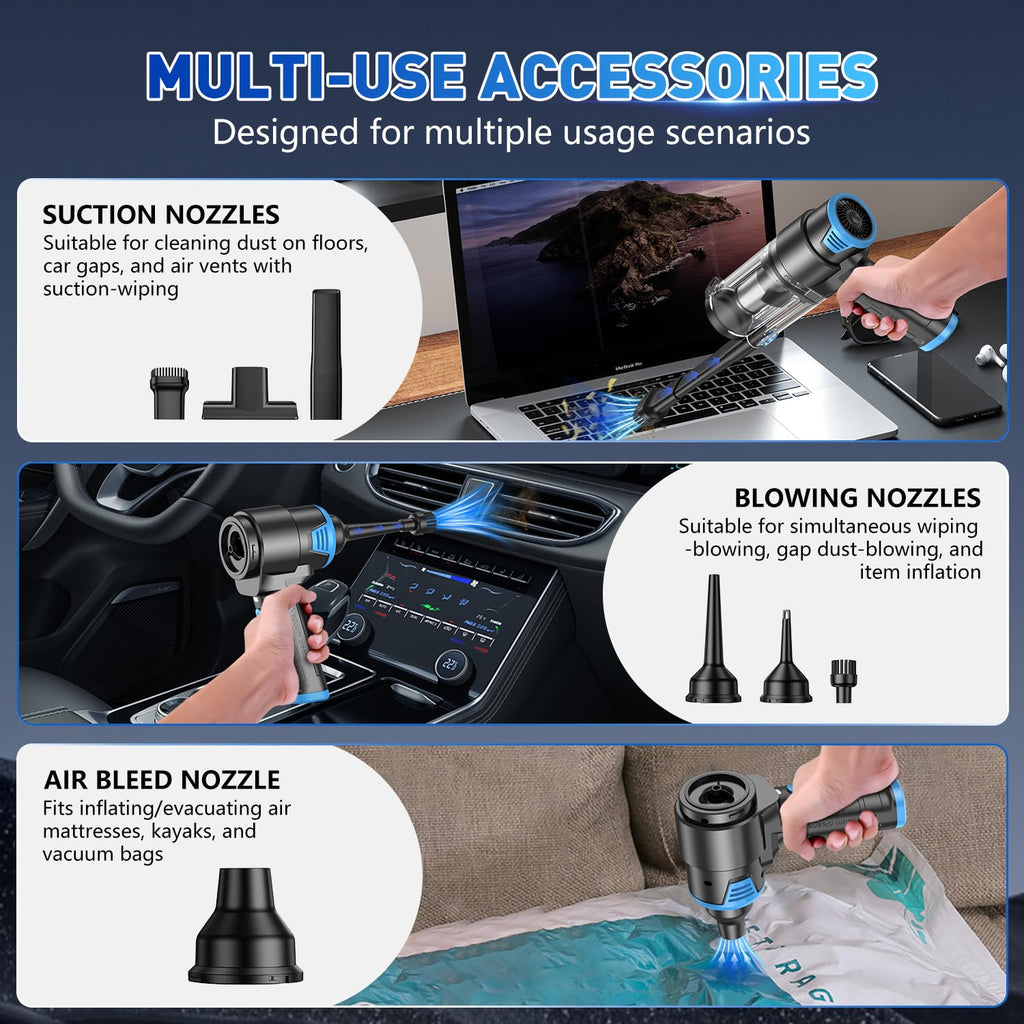 KMM Handheld Car Vacuum Cleaner, Hand Held Vacuum & Air Duster Jansha Store