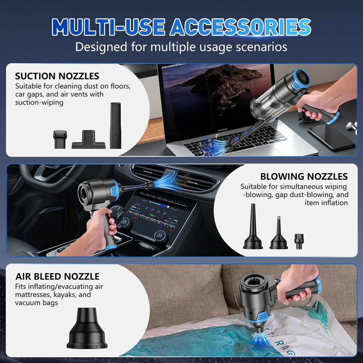 KMM Handheld Car Vacuum Cleaner, Hand Held Vacuum & Air Duster Jansha Store