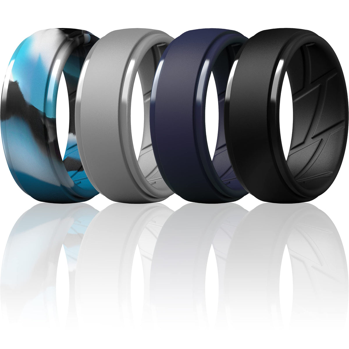 ThunderFit Men's Silicone Rings, Breathable Rubber Bands, 10mm Wide Jansha Store