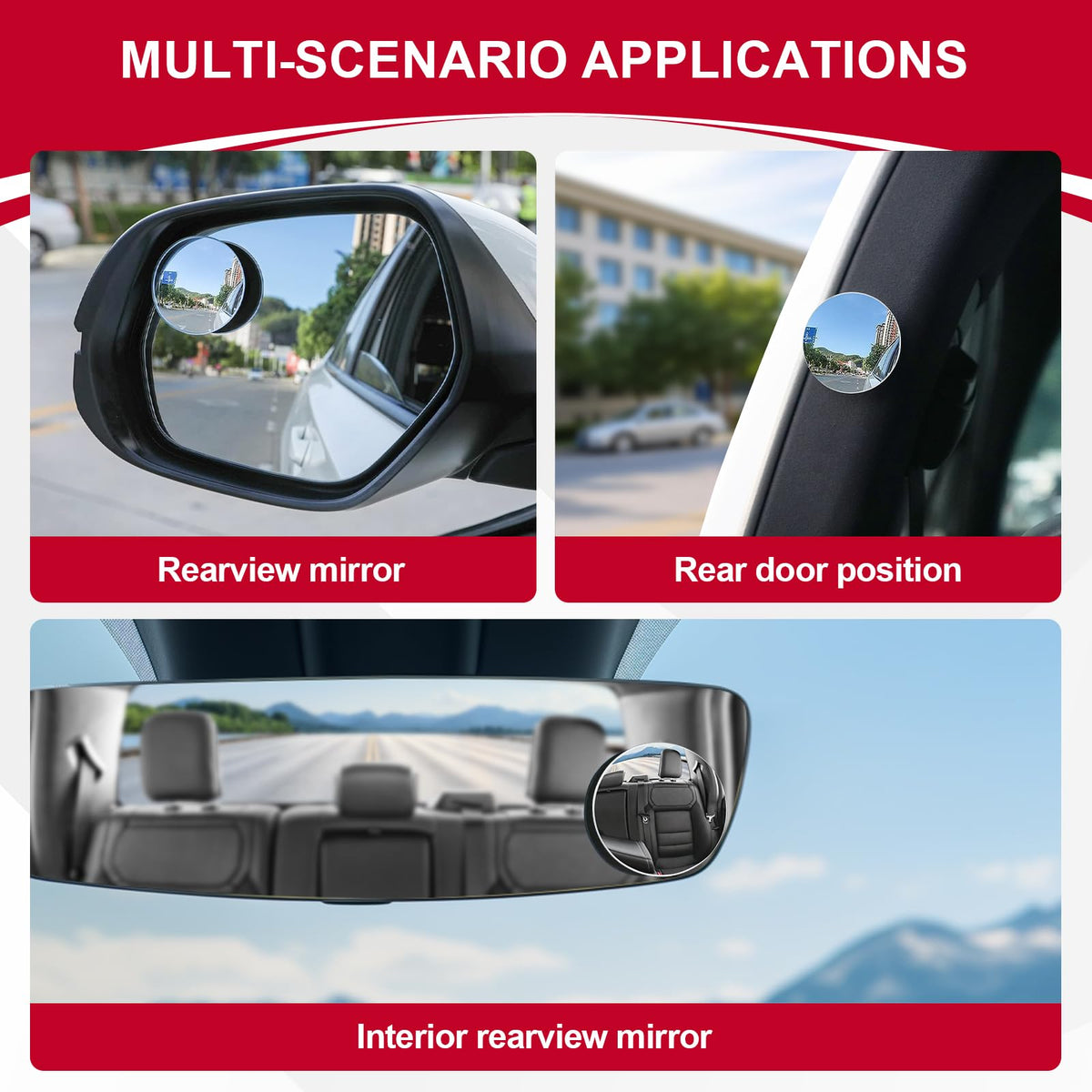 LivTee Blind Spot Mirror, 2" Round HD Glass Frameless Convex Rear View Mirrors Exterior Accessories with Wide Angle Adjustable Stick for Car SUV and Trucks, Pack of 2 Jansha Store