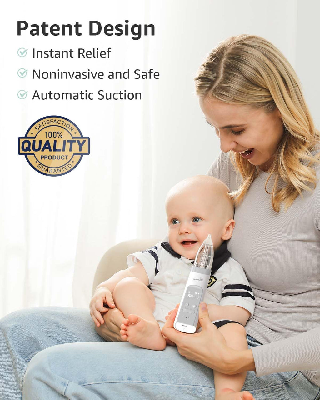 GROWNSY Baby Nasal Aspirator, Electric Nose Sucker, Powerful Suction,Grey Jansha Store