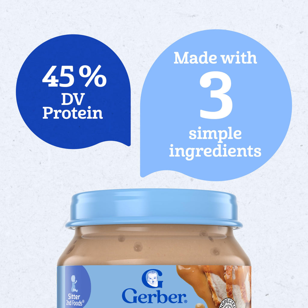Gerber Stage 2 Chicken and Gravy Baby Food, 2.5 Oz, 10 Pack Jansha Store