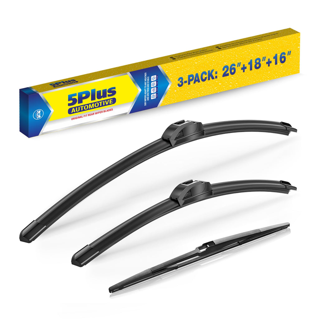 5 PLUS 20" Wiper Blades 2 Pack for J/U HOOK Front Arms,Premium All-Seasons Jansha Store