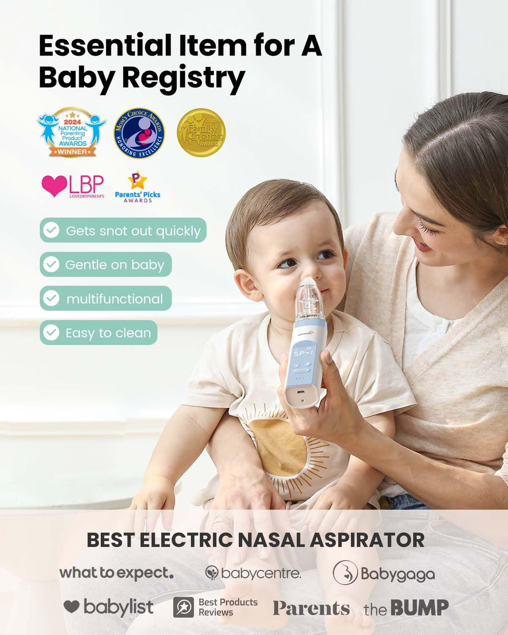 GROWNSY Baby Nasal Aspirator, Electric Nose Sucker, Powerful Suction,Grey Jansha Store