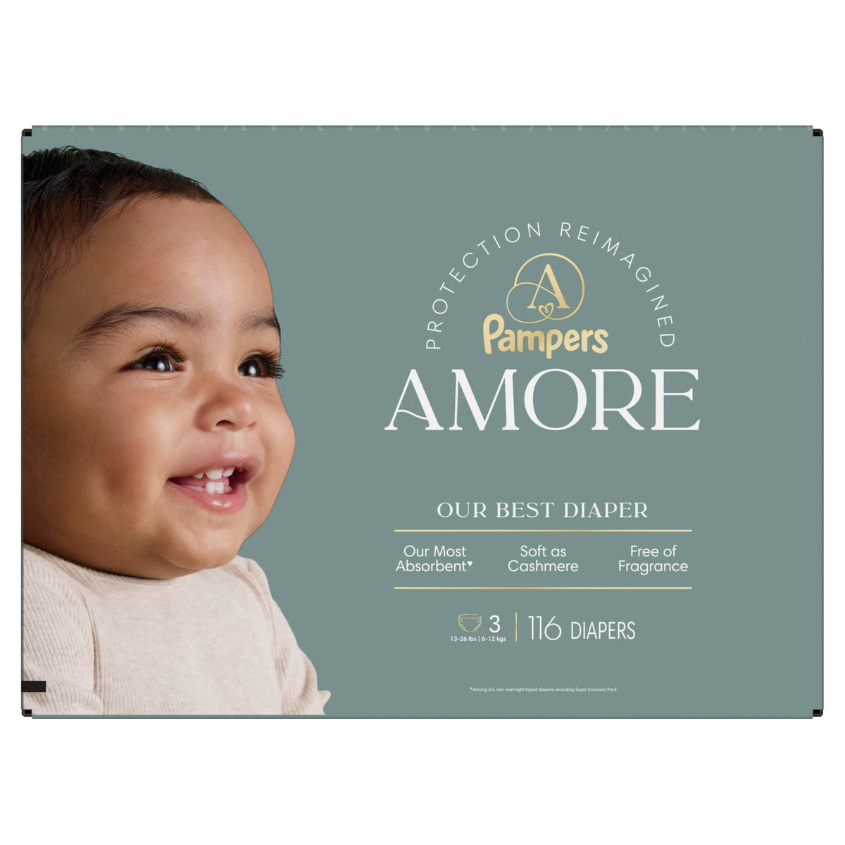 Pampers Amore, Size 0 (up to 10 lbs), 128 Count, Our Best Diaper – Hypoallergenic & Fragrance Free, Up to 100% Leakproof, Soft as Cashmere Jansha Store