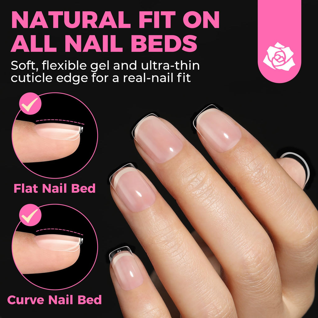 UNA GELLA Short Almond Nail Tips 504PCS Short Fake Nails Soft Press Ons Jansha Store