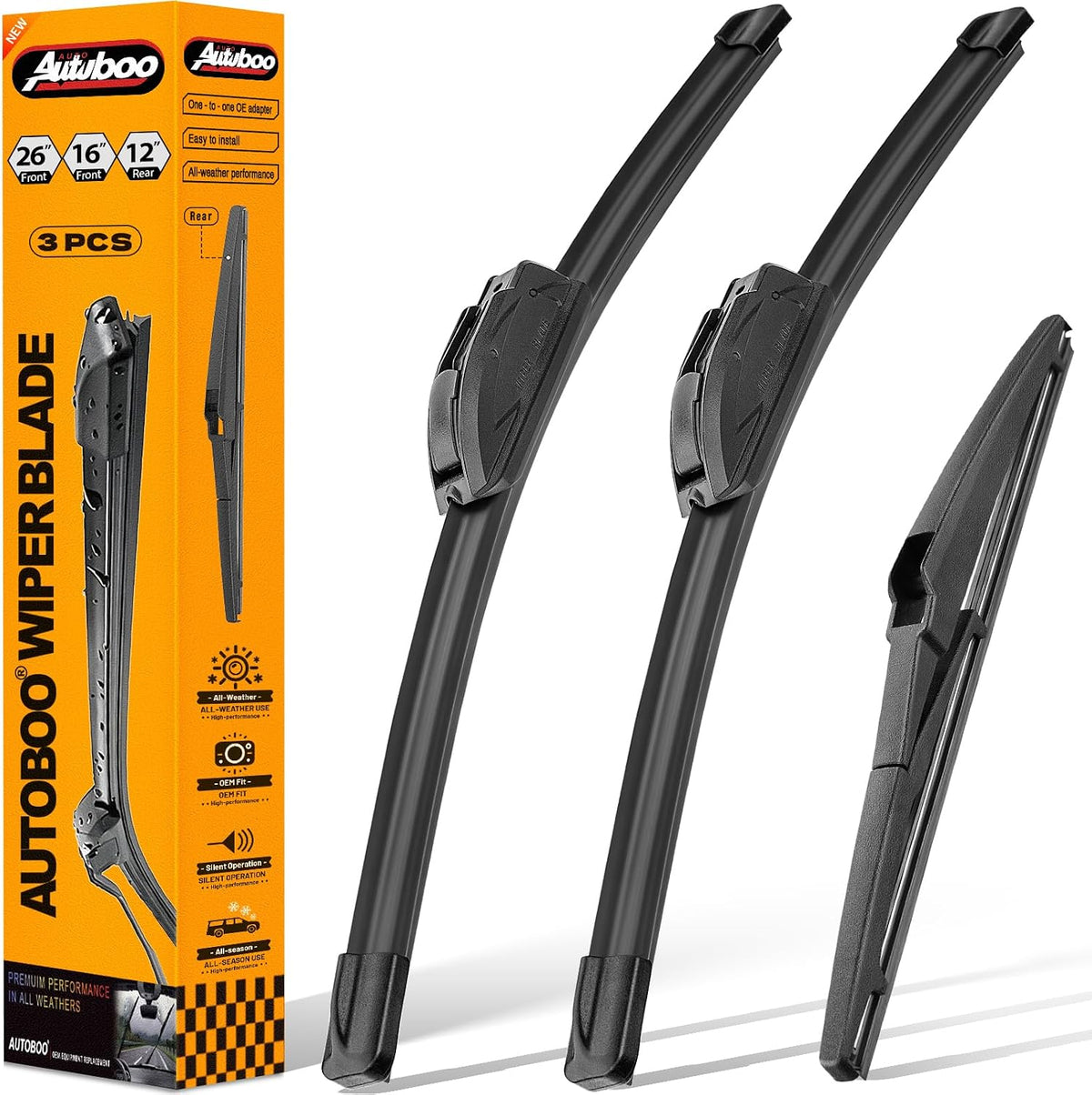 AUTOBOO Windshield Wiper Blade Replacement for Toyota RAV4 Mazda 5 Jansha Store