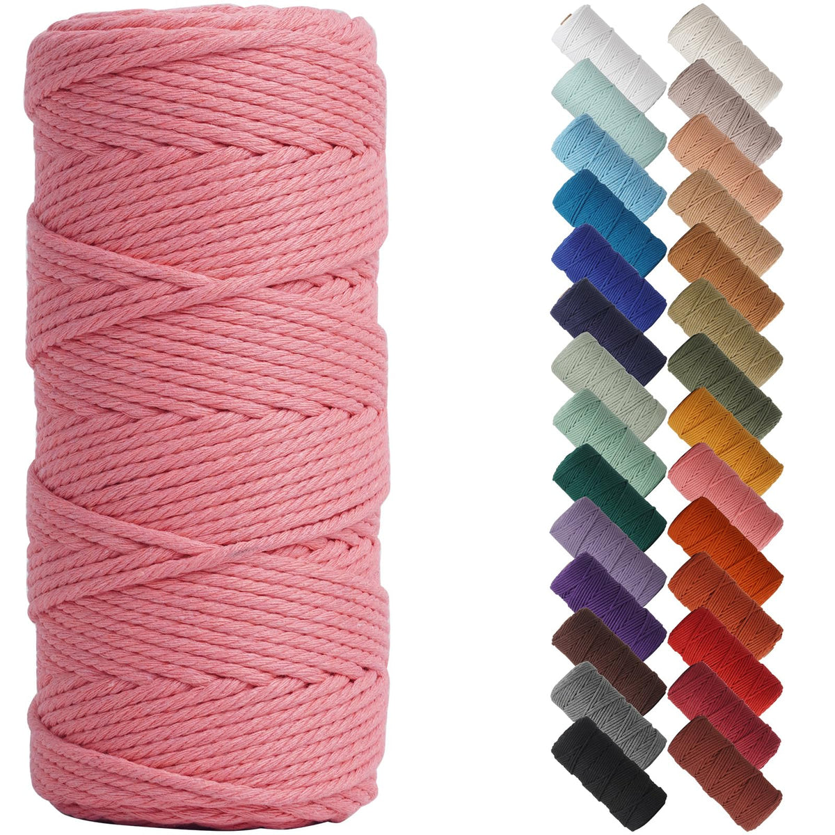 NOANTA Baby Blue Macrame Cord 3mm x 109yards, Cotton Rope Macrame Yarn Jansha Store