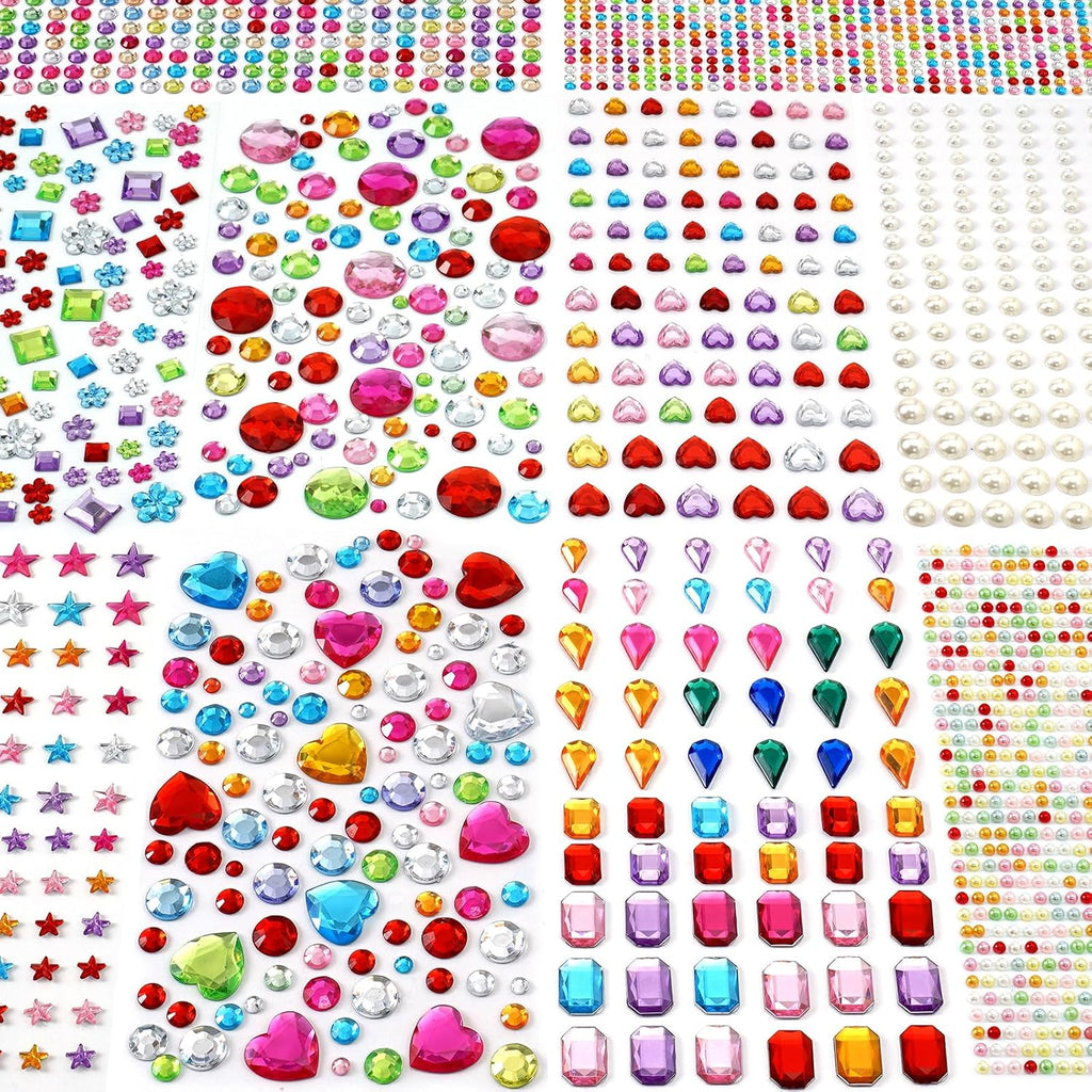MYDBUYSOME 2774pcs Gem Stickers Jewels for Crafts, Adhesive Gems Rhinestone Jansha Store