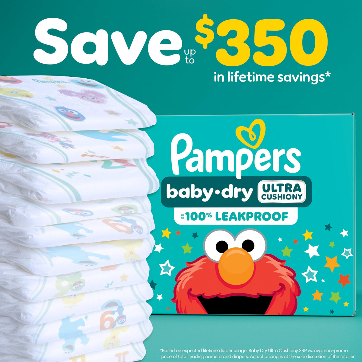Pampers Baby Dry Ultra Cushiony Diapers, Size 3 (13-26 lbs), 104 Count, Up to 100% Leakproof (Packaging May Vary) Jansha Store