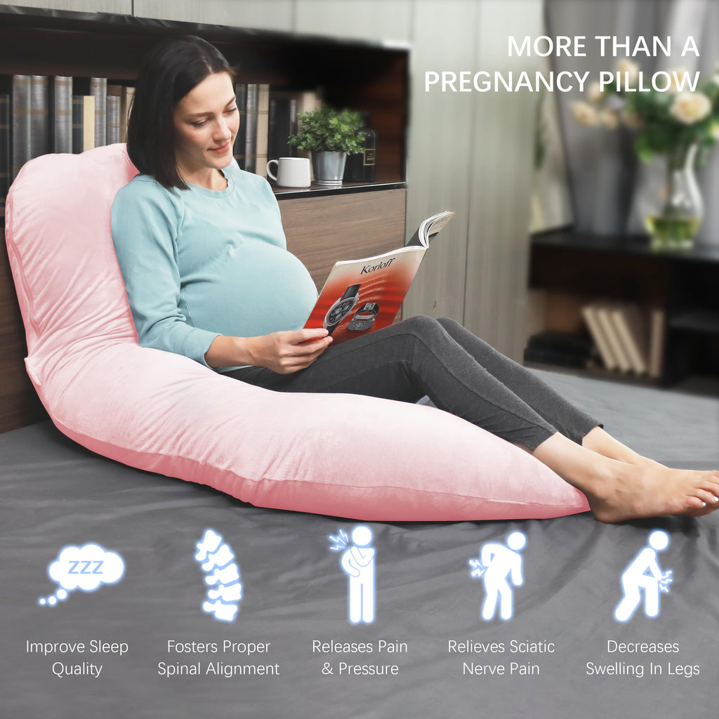 MOON PARK Pregnancy Pillows for Sleeping - U Shaped Full Body Maternity Pillow with Removable Cover - Support for Back, Legs, Belly, HIPS - 65 Inch - Purple Jansha Store