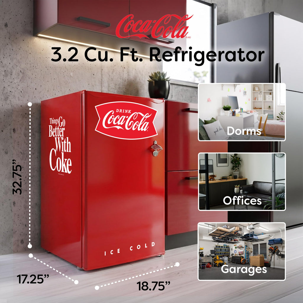 Igloo 3.2 Cu.Ft. Mini Fridge with Freezer - Single Door Compact Refrigerator with Glass Shelves for Homes, Dorms & Offices- Keep Snacks, Drinks & Frozen Foods Cool with Temperature Control Mini Fridge Jansha Store