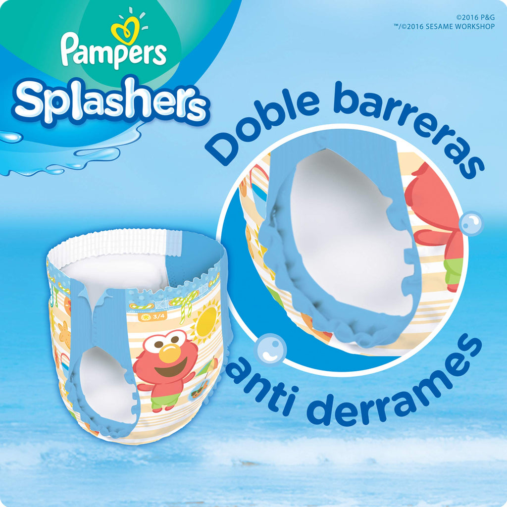 Pampers Splashers Swim Diapers, Size 4, 18 Count, Disposable Swim Diapers, Contains Mess, No Swell Jansha Store