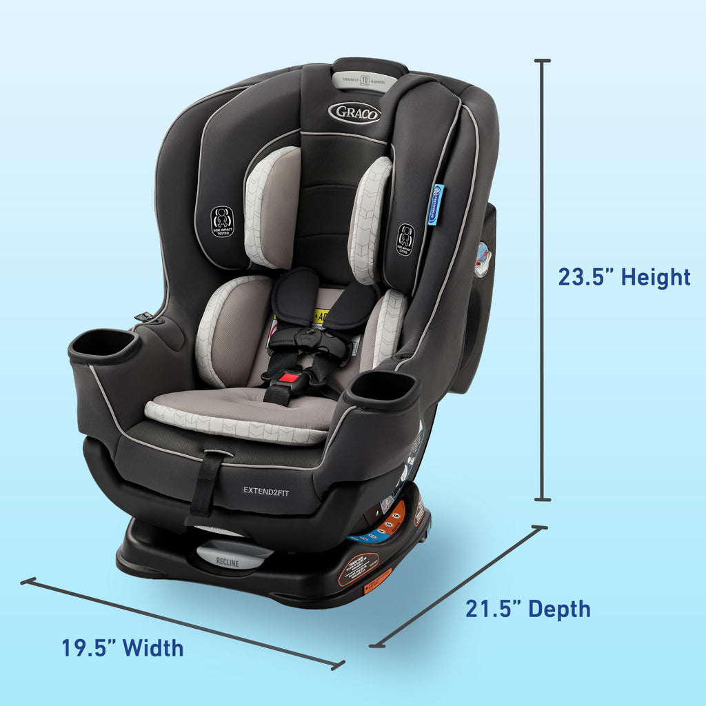 Graco Extend2Fit 2-in-1 Convertible Car Seat, Gotham Jansha Store