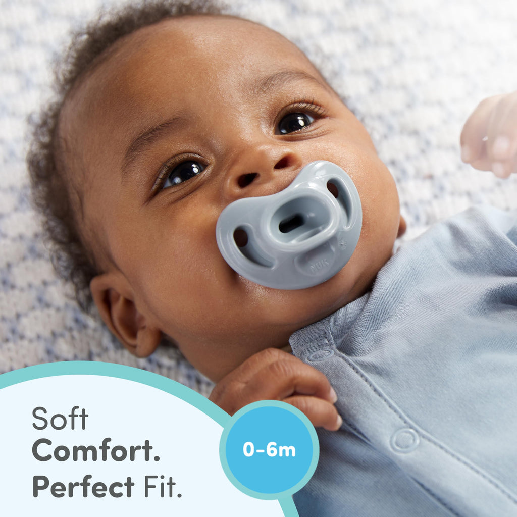NUK Timeless Comfy Orthodontic Pacifier, 0-6 Months, 5-Pack, Pink Assorted Jansha Store