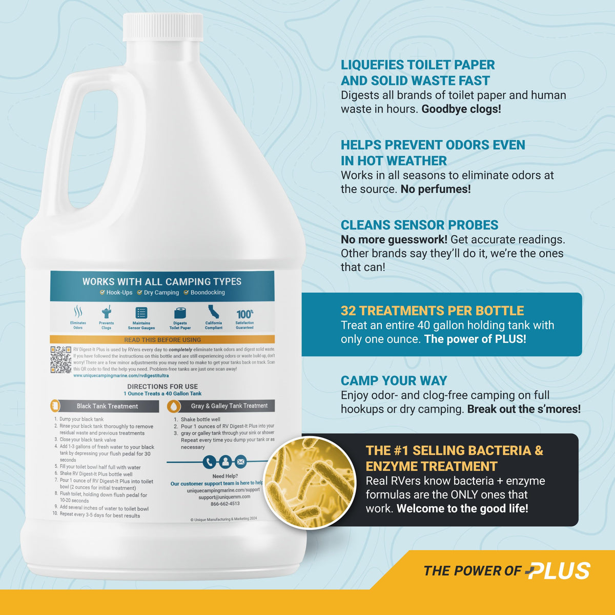 Unique RV Toilet Treatment, RV Digest-It Ultra Liquid, 32 Uses Jansha Store