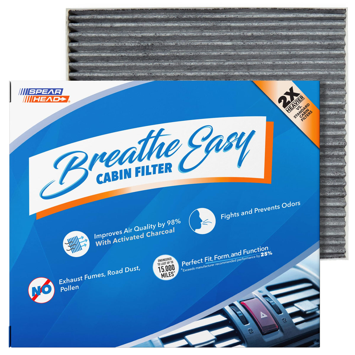Spearhead Odor Defense Breathe Easy AC & Heater Cabin Air Filter (BE-157) Jansha Store