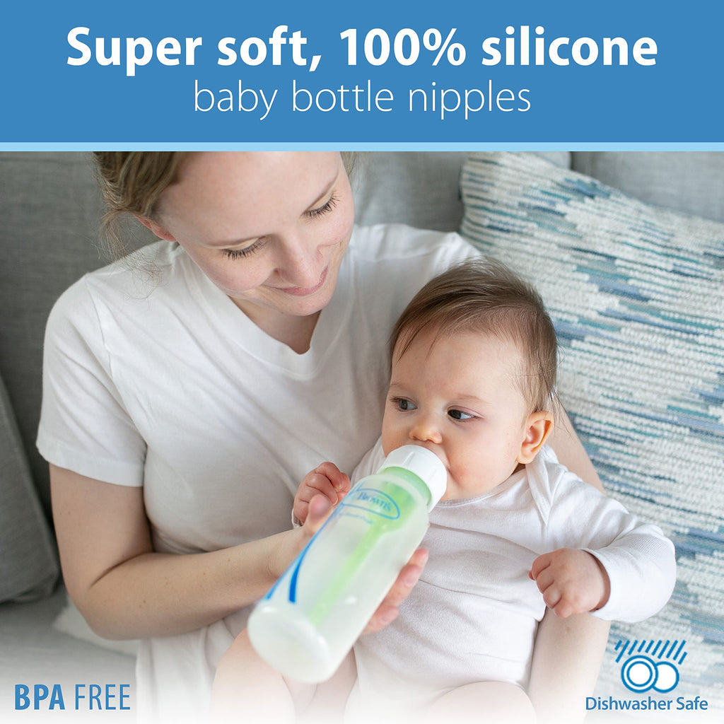 Dr. Brown’s Narrow Level 2 Medium Flow Nipple, 3m+, 6-Pack Jansha Store