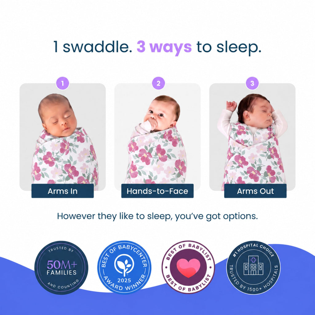 HALO SleepSack Swaddle | Cotton | 1.5 TOG | 6-12 lbs |Floral Stripe Jansha Store