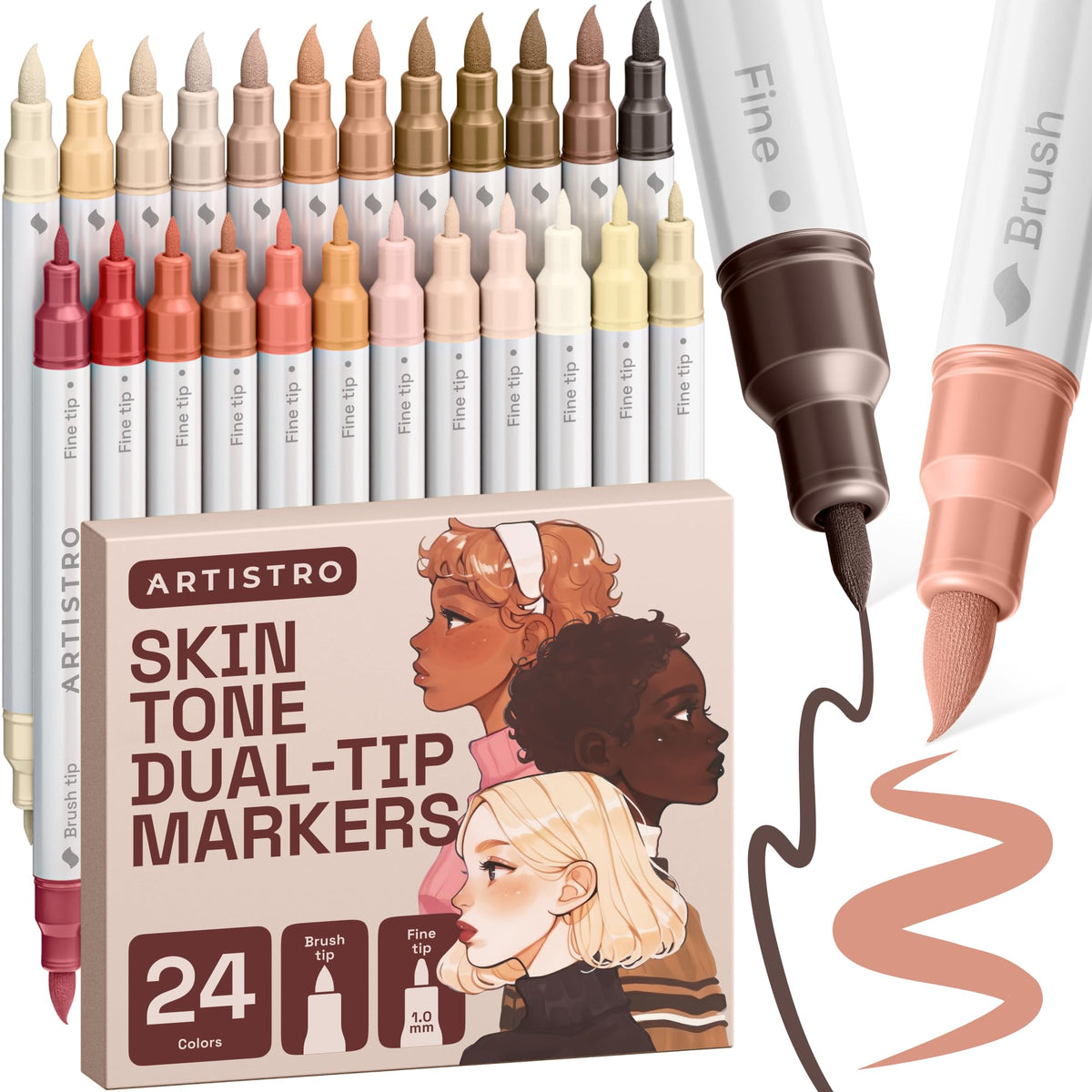 ARTISTRO 36 Multicolor Dual-Tip Acrylic Paint Marker Pens for Drawing Jansha Store