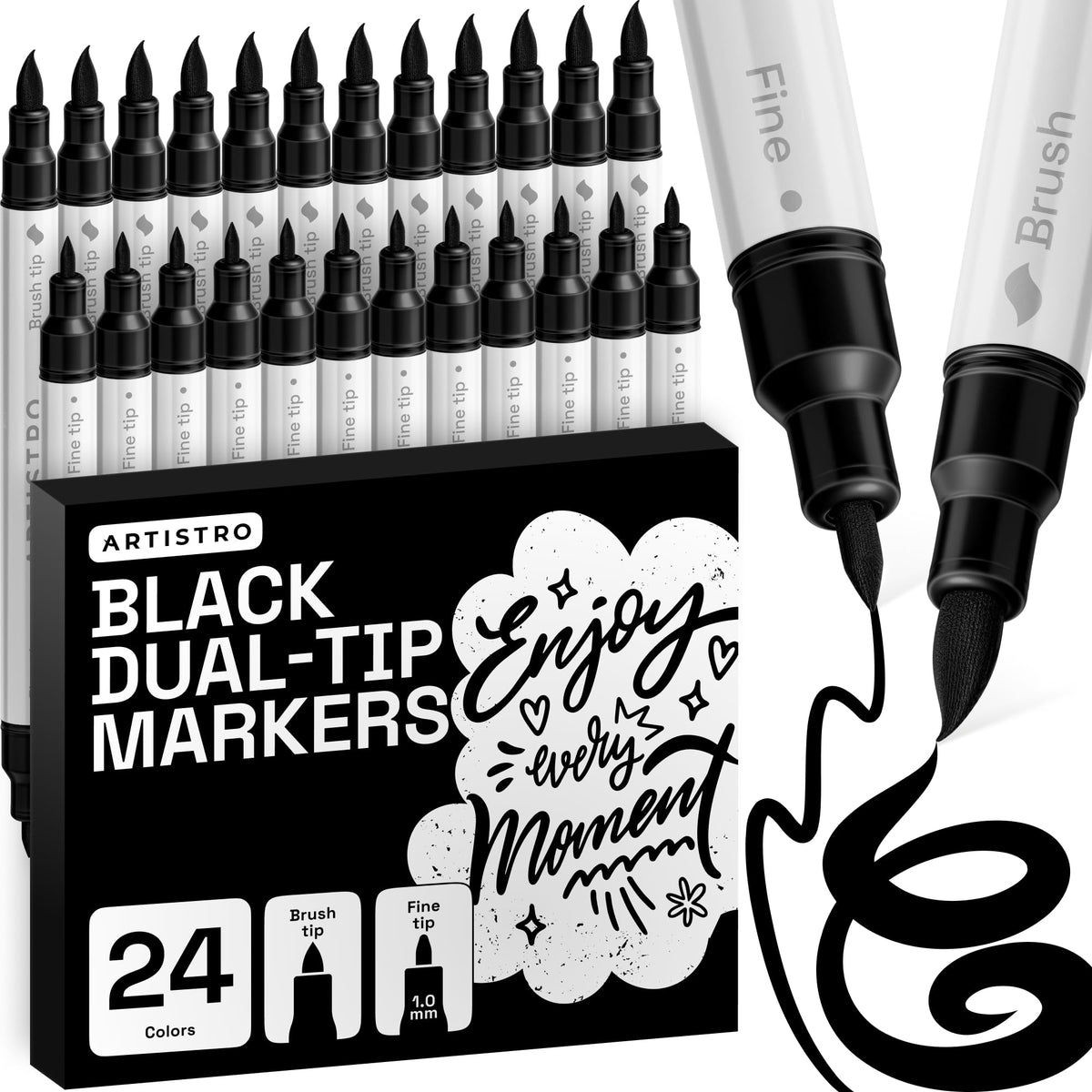ARTISTRO 36 Multicolor Dual-Tip Acrylic Paint Marker Pens for Drawing Jansha Store
