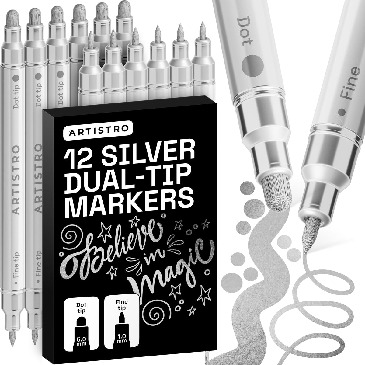ARTISTRO 36 Multicolor Dual-Tip Acrylic Paint Marker Pens Jansha Store