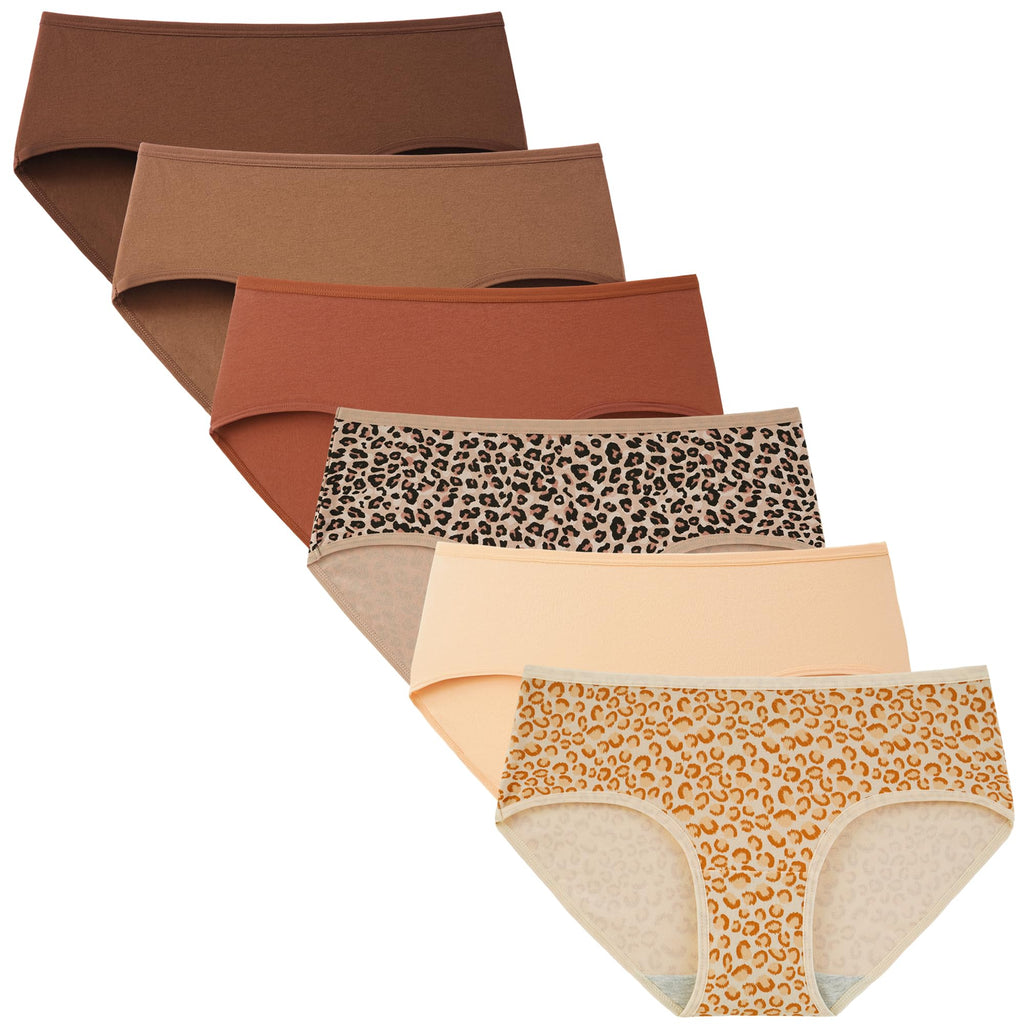 INNERSY Womens Underwear Cotton Hipster Panties Regular & Plus Size 6-Pack Jansha Store