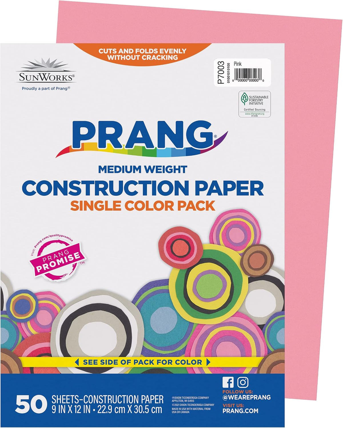 Prang (Formerly SunWorks) Construction Paper, Pink, 9" x 12", 50 Sheets Jansha Store